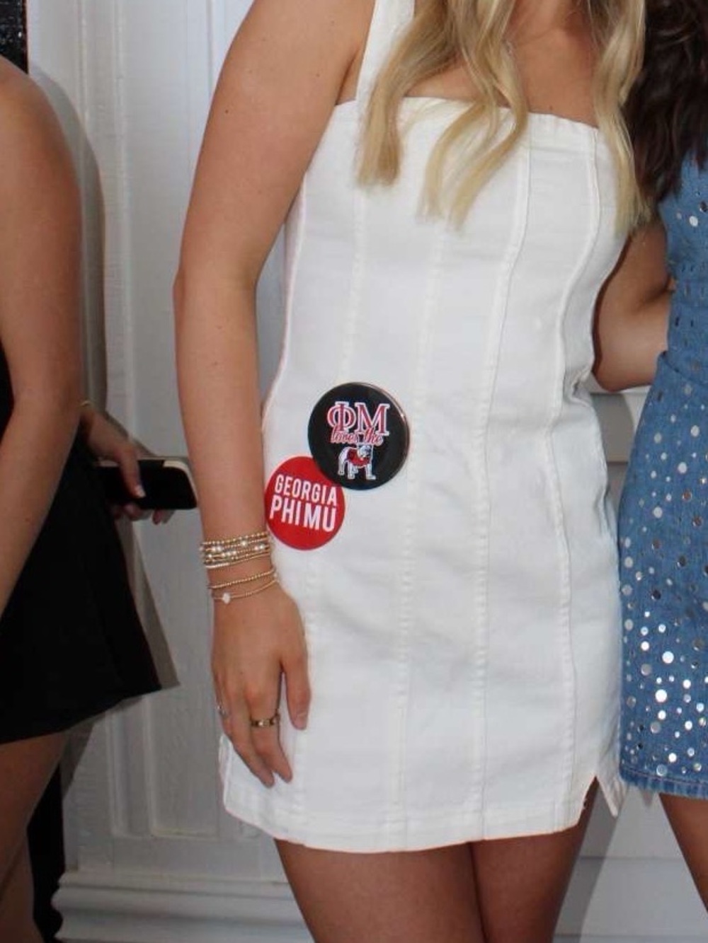 White Strapless Denim Mini Dress